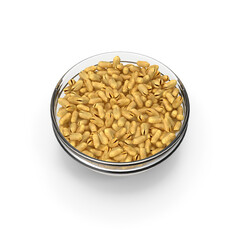 Salted Pistachios in Bowl Isolated on Transparent Background