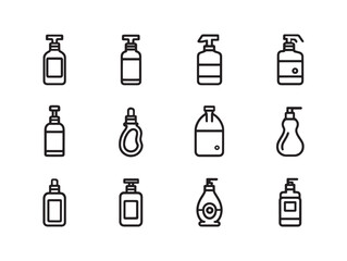 Sanitizer Bottle Line Art Simple Design For Hygiene