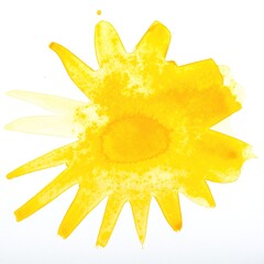 A vibrant yellow flower with delicate petals stands out against a pristine white background, creating a striking contrast that highlights its beauty.
