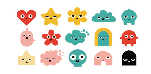 heart,star,emoji modern flat vector illustration&nbsp;for love fun cute design vector graphic for greeting card