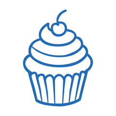 cupcake,dessert,sweet modern flat icon for birthday celebration treat design vector graphic for party theme