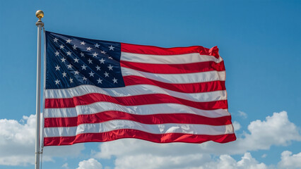 Obraz premium Image of the American flag waving