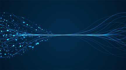  Ai technology. Concept of artificial intelligence. Blue and dots lines. Digital, communication, science, networks