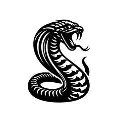Fototapeta premium Aggressive cobra snake illustration isolated on white background