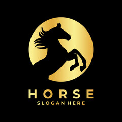 Horse Jump logo design icon vector. Horse elegant logo design icon vector template