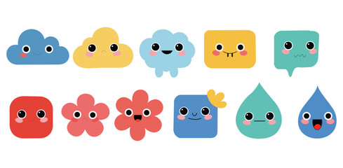 emoji,face,emotion modern flat vector illustration for expression reaction chat design vector graphic for social media