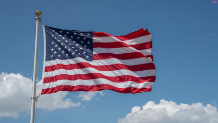 Fototapeta premium Image of the American flag waving