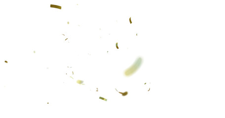 3d Rendering  Golden Transparent Confetti. bright confetti isolated on transparent background. Golden confetti falling down isolated on transparent background. golden confeti falling