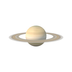 Planet Saturn with Rings Isolated on Transparent Background