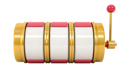 Three reel slot machine drum isolated on transparent background