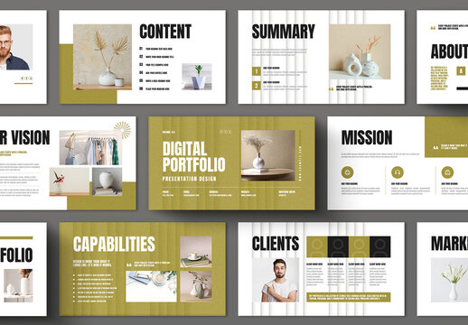 Elegant Portfolio Presentation Template Layout for Creative Brand