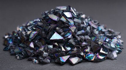 Iridescent Black Silicon Carbide Fragments