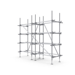 Metal Scaffold Structure Isolated on Transparent Background