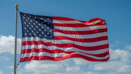 Image of the American flag waving