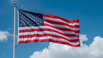 Obraz premium Image of the American flag waving