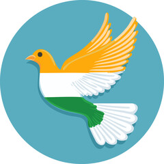 Vector illustrations of the Indian flag, pigeon, patriotic symbols, and festive elements – ideal for Independence Day designs, cultural celebrations, and national pride events in India