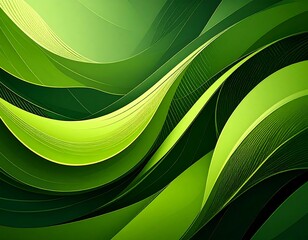 Abstract swirling green shapes