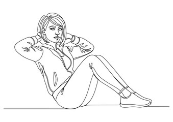  Woman doing sit-ups, a core-strengthening exercise for abdominal muscles.