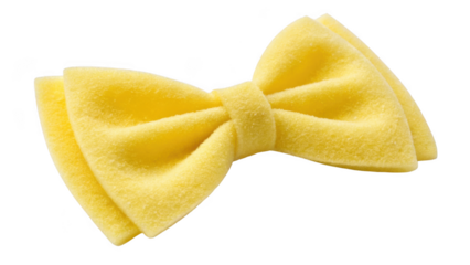 Bright yellow bow tie isolated on transparent background