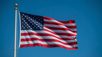 Image of the American flag waving