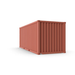 Red Cargo Shipping Container Isolated on Transparent Background