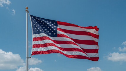 Image of the American flag waving