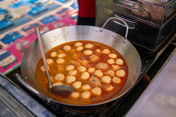 Suki Yaki, Vegetables in hot soup, Chinese style food close up