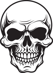 Fototapeta premium Cartoon Skull Head Vector Black Logo Icon Style Black Vector Logo Skull Head Cartoon Vector Icon