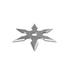 Metal Ninja Throwing Star (Shuriken) Isolated on Transparent Background