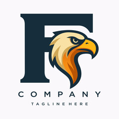 Letter F Eagle Logo Designs
