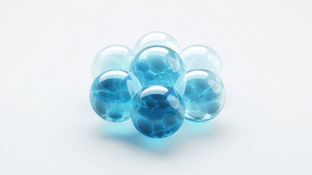 background about immunology , lymphocytes , futuristic style, Lymphocytes and biological immune system, 3d rendering. 3D illustration. on white background. 3d icon. The blue crystal gloss texture. 
 - Powered by Adobe