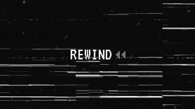VHS rewind noise glitch screen. 4K Video