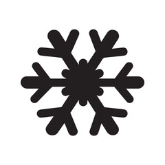 Snowflake icon. Simple black winter snow flake silhouette, isolated vector symbol. Christmas and holiday graphic element.