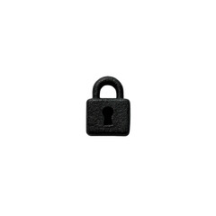 Naklejka premium A black padlock on a white isolated background, symbolizing security, privacy, and protection in various contexts such as technology and business.