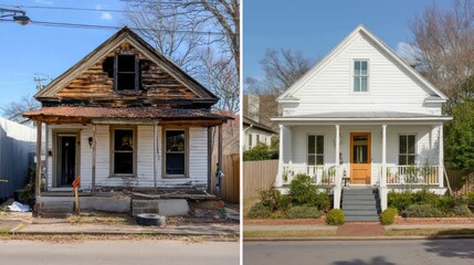 Renovated house before and after