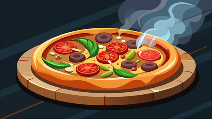 pizza with tomato and mozzarella