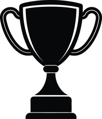 Black Trophy Silhouette On White Background