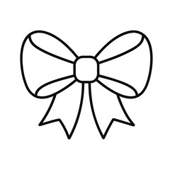 Simple black outline bow illustration
