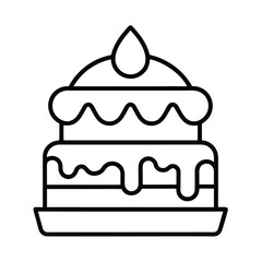 Stylized two tier cake icon with drip glaze