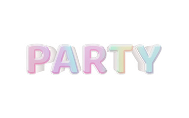 Obraz premium Minimal Pastel 3D Text “party”
