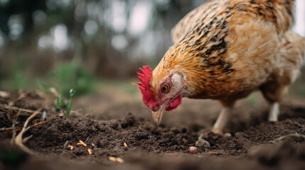 Chicken Eating Worms