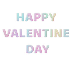 Minimal Pastel 3D Text “HAPPY VALENTINE DAY”