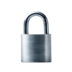 A metallic padlock isolated on a white background, symbolizing security and protection. Ideal for representing confidentiality and safety in various contexts.