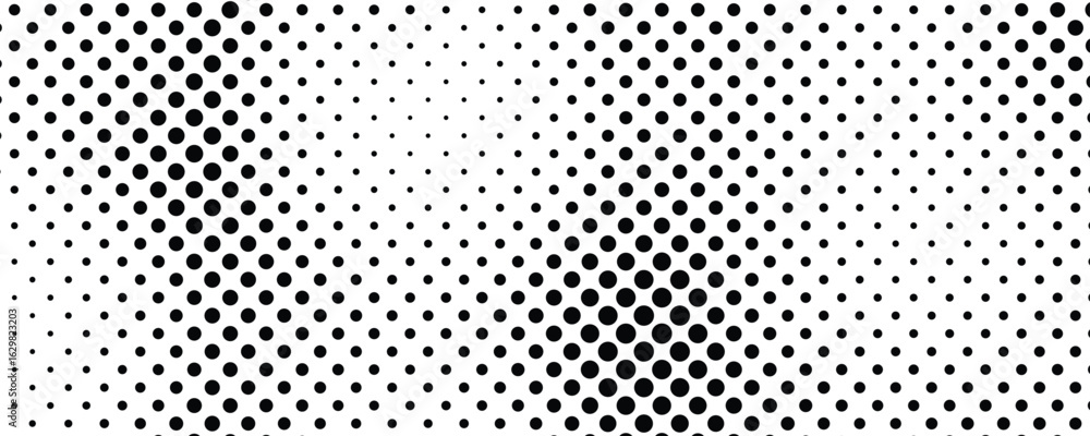 Poster monochrome halftone background with dots