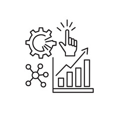 Data analysis and optimization concept icon