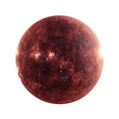 A realistic depiction of the planet Mercury captured in vibrant colors against a black background, showcasing its rocky surface and intricate features.