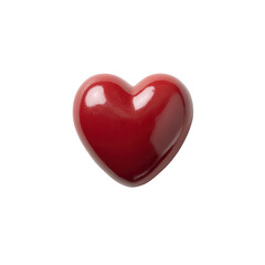 Fototapeta premium A shiny red heart shape, symbolizing love and affection, perfect for romantic themes. Isolated on a white background, ideal for various creative projects.