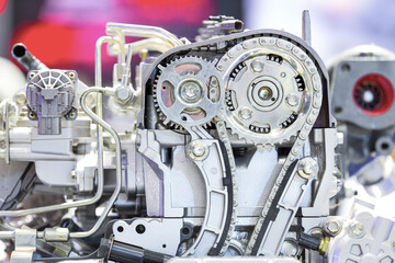 The car's engine closeup, Part of car engine.