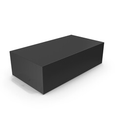 Black Rectangular Box Isolated on Transparent Background