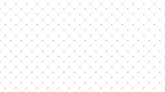 シンプルな途切れ罫線にハートが入った背景パターンイラスト
